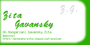 zita gavansky business card